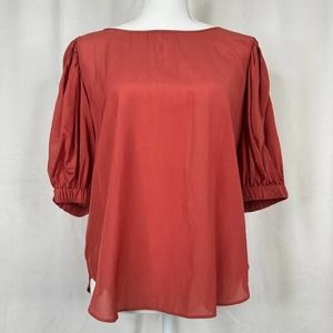 Ann Taylor | NWT Coral Pink Puff Sleeved Blouse, Size Small